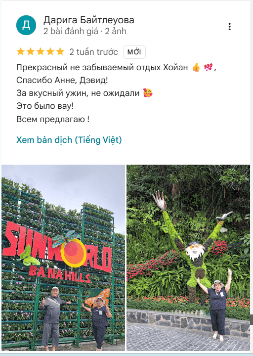 Скриншот отзыва Dariga Baitleuova в Google Maps
