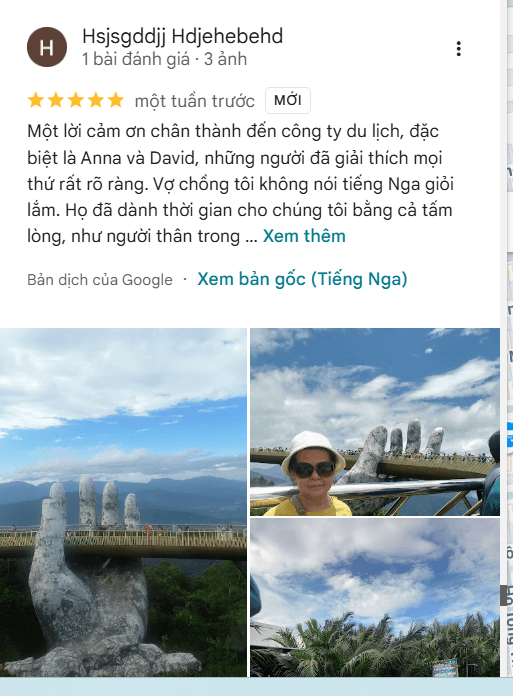 Скриншот отзыва Гость GoVietStay в Google Maps